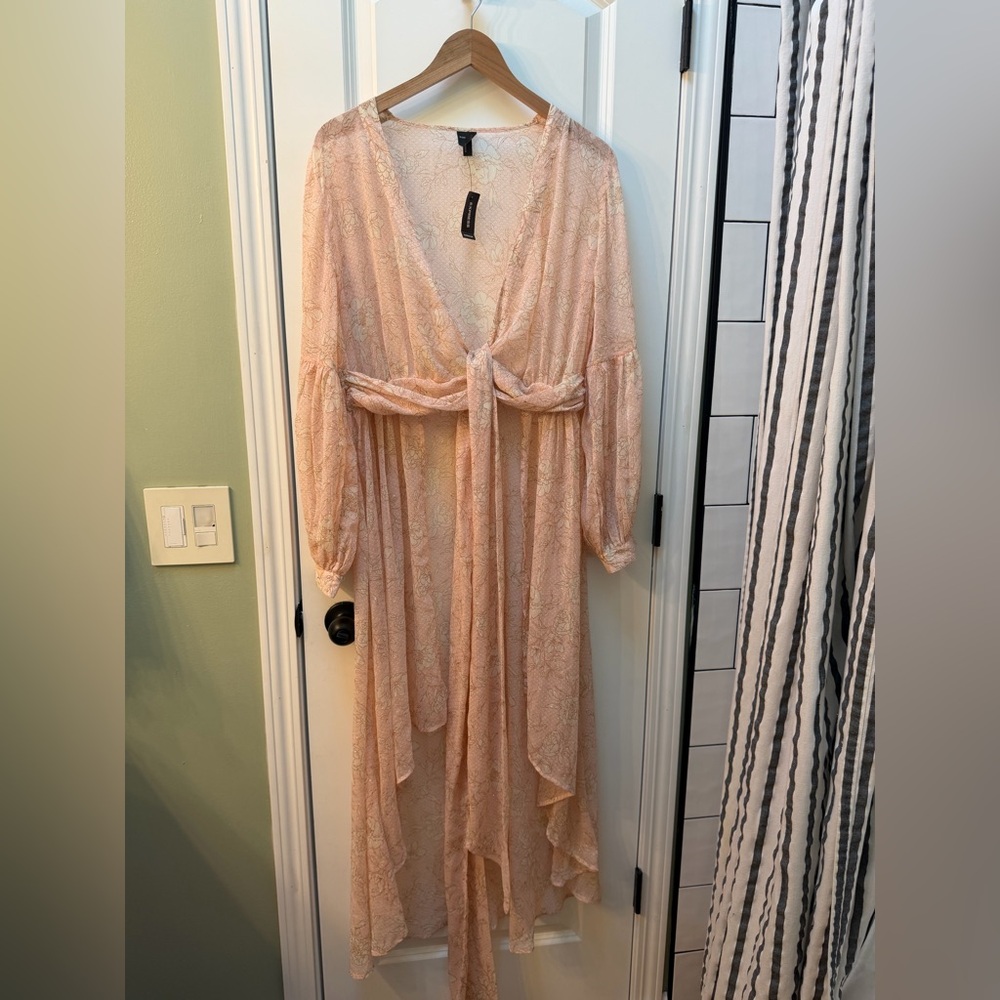 Express Blush Lace Kimono Duster